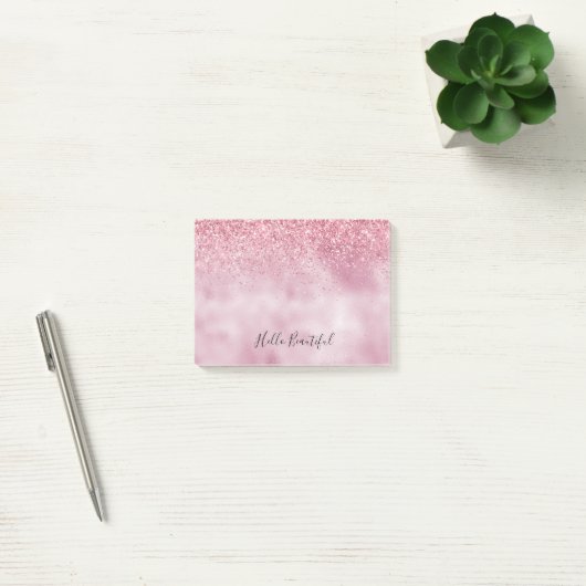 Roze Glitzy Glitter Post-it® Notes (Kantoor)