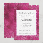 Roze Glitzy Glitter Sparkle 16e verjaardag Kaart (Voorkant / Achterkant)