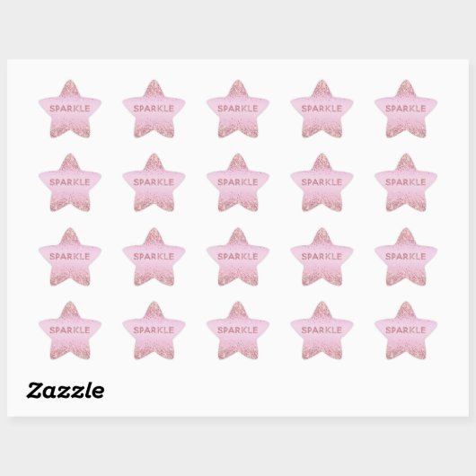 Roze glitzy Glitter Sparkle Ster Sticker (Vel)