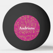 Roze Glitzy Gold Sparkle Confetti Stippen Pingpongbal (Voorkant)