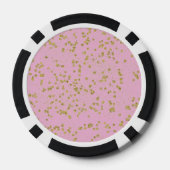 Roze Glitzy Gold Sparkle Confetti Stippen Poker Chips (Achterkant)