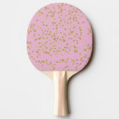 Roze Glitzy Gold Sparkle Confetti Stippen Tafeltennisbatje (Achterkant)