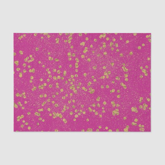 Roze Glitzy Gold Sparkle Confetti Stippen Tissuepapier (Voorkant)