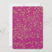 Roze Glitzy Gold Sparkle Confetti Stippen Verjaard Kaart (Achterkant)