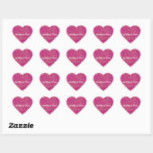Roze Glitzy Gouden Glitter Confetti Stippen Hart Sticker (Vel)