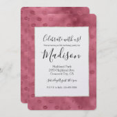 Roze Glitzy Lips Kaart (Voorkant / Achterkant)