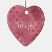 Roze Glitzy Lips Keramisch Ornament (Rechts)