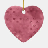 Roze Glitzy Lips Keramisch Ornament (Achterkant)