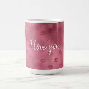 Roze Glitzy Lips Koffiemok