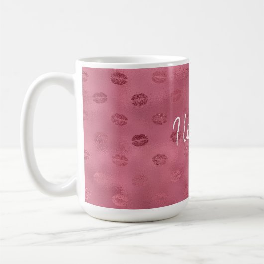 Roze Glitzy Lips Koffiemok (Links)