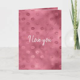 Roze Glitzy Lips Liefde Kaart