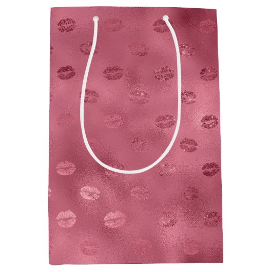 Roze Glitzy Lips Medium Cadeauzakje (Voorkant)