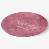 Roze Glitzy Lips Papieren Bordje (Gekanteld)