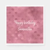 Roze Glitzy Lips Servet (Voorkant)