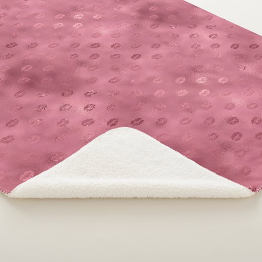 Roze Glitzy Lips Sherpa Deken (3/4)