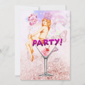 Roze Glitzy Sequence Glamoureuze Bachelorette Part Kaart (Voorkant)