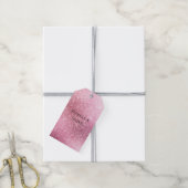 Roze Glitzy Sparkle gepersonaliseerd Cadeaulabel (Met Touw)