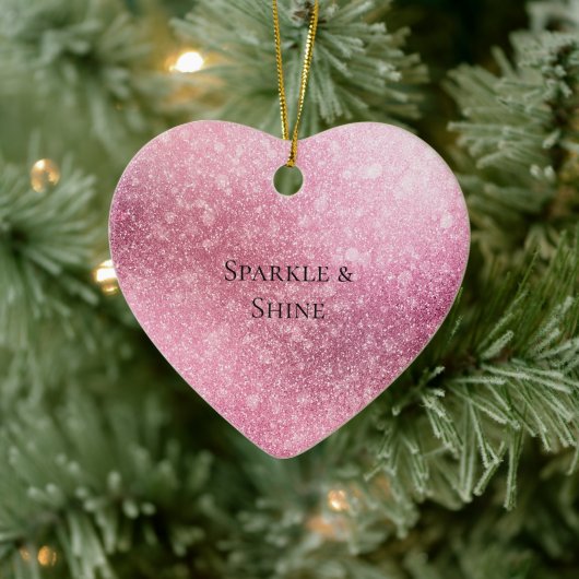 Roze Glitzy Sparkle gepersonaliseerd Keramisch Ornament (Boom)