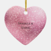 Roze Glitzy Sparkle gepersonaliseerd Keramisch Ornament (Voorkant)