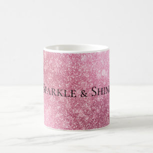 Roze Glitzy Sparkle gepersonaliseerd Koffiemok