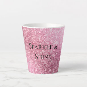 Roze Glitzy Sparkle gepersonaliseerd Latte Mok