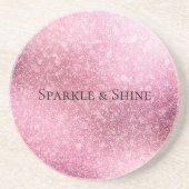 Roze Glitzy Sparkle gepersonaliseerd Zandsteen Onderzetter (Voorkant)