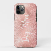 Roze Glitzy Sparkle Glitter Dog Mam Case-Mate iPhone Case (Achterkant)