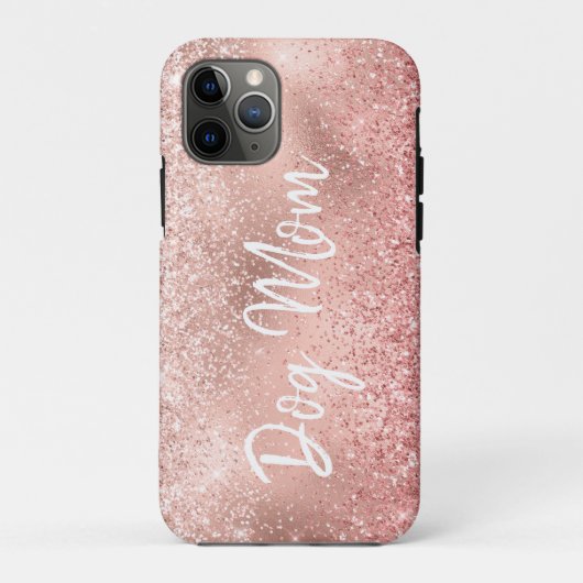 Roze Glitzy Sparkle Glitter Dog Mam Case-Mate iPhone Case (Achterkant)