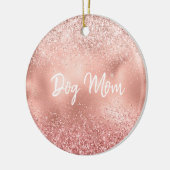 Roze Glitzy Sparkle Glitter Dog Mam Keramisch Ornament (Links)