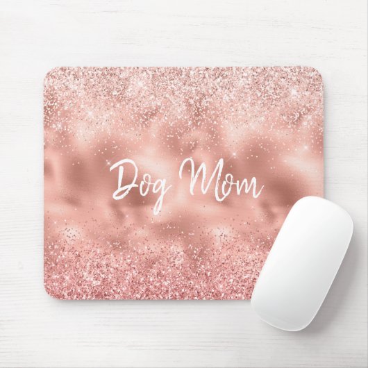 Roze Glitzy Sparkle Glitter Dog Mam Muismat (Met muis)