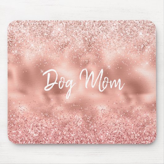 Roze Glitzy Sparkle Glitter Dog Mam Muismat (Voorkant)