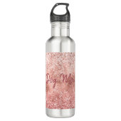 Roze Glitzy Sparkle Glitter Dog Mam Waterfles (Voorkant)