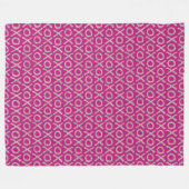 Roze Glitzy Zilver XOXO Verjaardag Fleece Deken (Voorkant (Horizontaal))