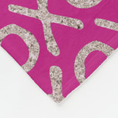Roze Glitzy Zilver XOXO Verjaardag Fleece Deken (Hoek)