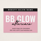 Roze gloed faculteit na Kaart van de zorginstructi (Voorkant)