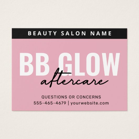 Roze gloed faculteit na Kaart van de zorginstructi (Voorkant)