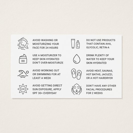 Roze gloed na Kaart zorginstructie (Achterkant)