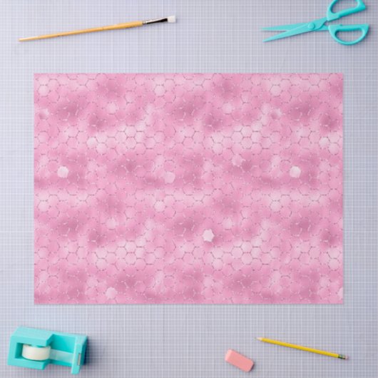 Roze gloed ontwerp Honeycomb-reeks #18 Tissuepapier (Craft)