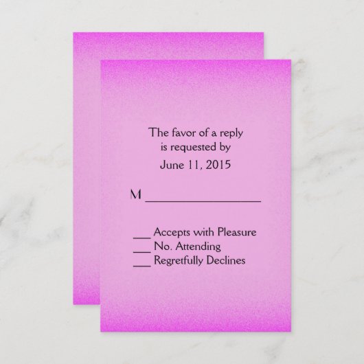 Roze gloed RSVP (Voorkant / Achterkant)