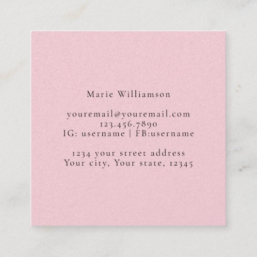 Roze gloedpasta Sunset Hues Estate Agent Vierkante Visitekaartje (Achterkant)