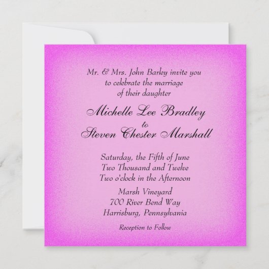 Roze gloedweddenschappen kaart (Voorkant)