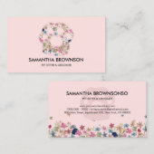 Roze gloeidraad Paw Pet Sitting Visitekaartje (Voorkant / Achterkant)