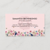 Roze gloeidraad Paw Pet Sitting Visitekaartje (Achterkant)