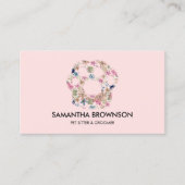 Roze gloeidraad Paw Pet Sitting Visitekaartje (Voorkant)