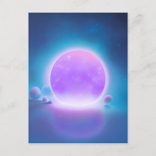 Roze gloeiend vlak briefkaart