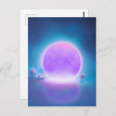 Roze gloeiend vlak briefkaart (Voorkant / Achterkant)