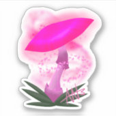  roze gloeiende paddenstoel op maat gesneden sticker (Voorkant)