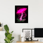  roze gloeiende paddenstoel poster (Thuiskantoor)
