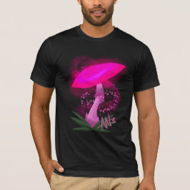  roze gloeiende paddenstoel t-shirt