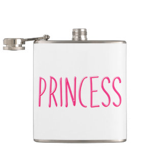 Roze gloeiende prinses heupfles